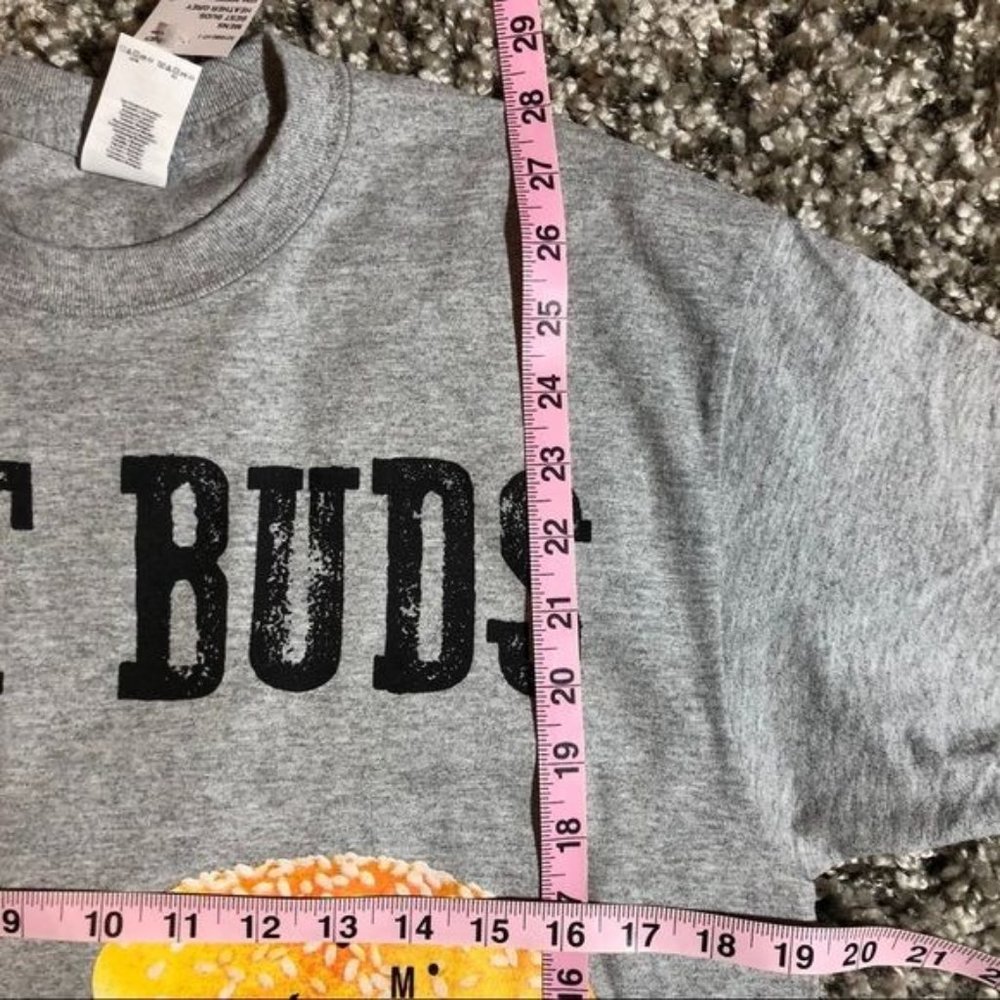 Add on item only Best buds beer, hamburger, gray, short sleeve crewneck T-shirt - Picture 4 of 5